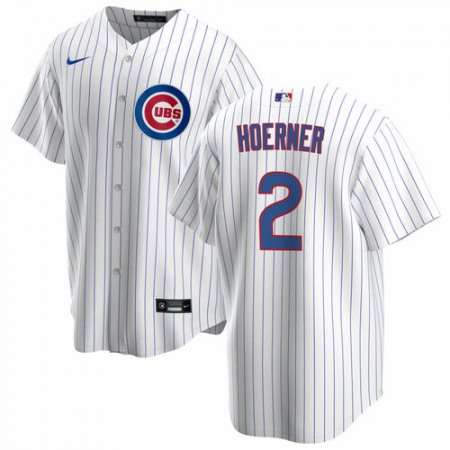 Youth Chicago Cubs #2 Nino Hoerner White Cool Base Stitched Baseball Jersey